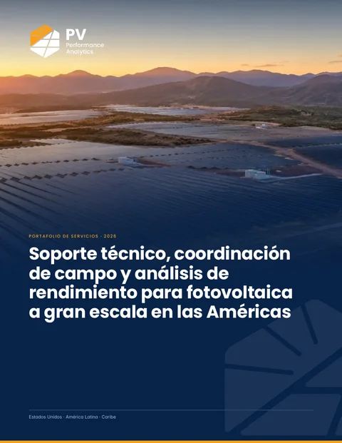 Portada del brochure de servicios de PV Performance Analytics