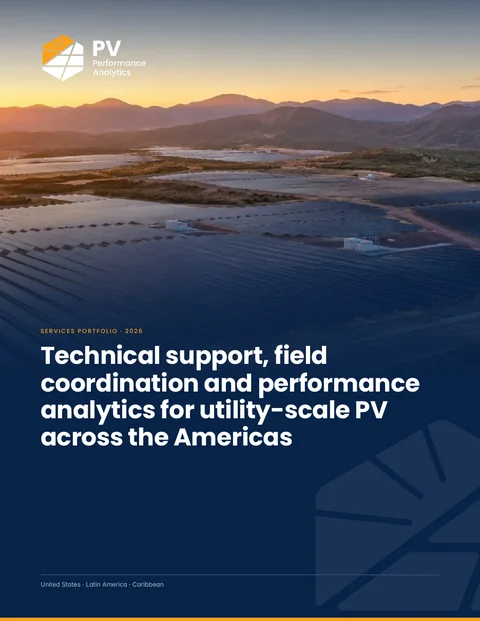 Cover of the PV Performance Analytics services brochure